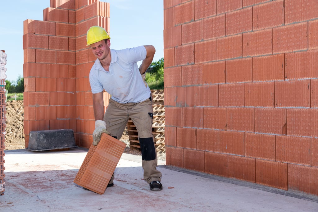 Construction worker with aches and pains